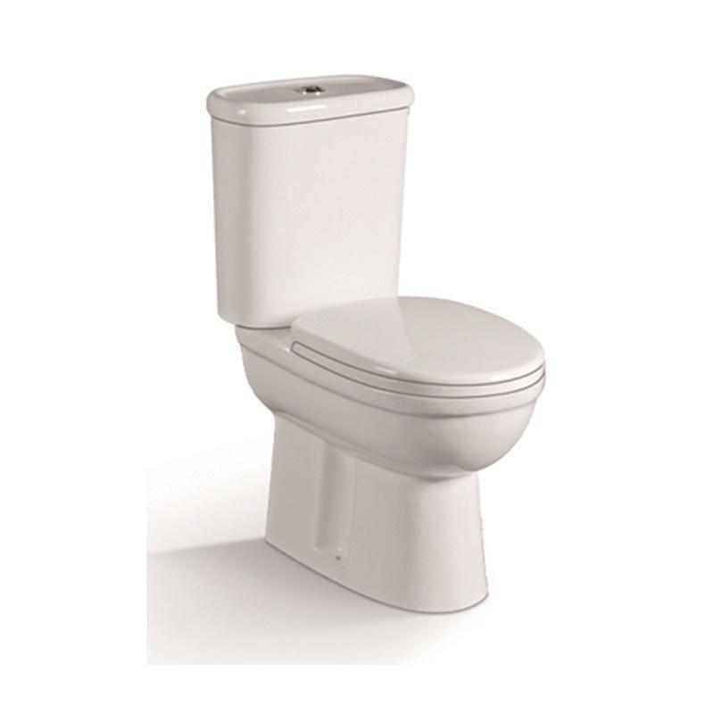 YS22215S Toilet keramik 2 bagian desain retro, toilet cuci P-trap yang dipasang rapat;