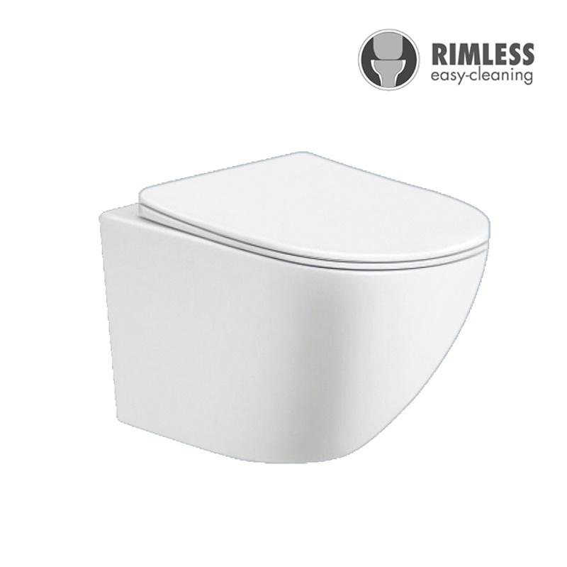 YS22216H Toilet keramik yang digantung di dinding, Toilet yang dipasang di dinding tanpa bingkai, tempat cuci;