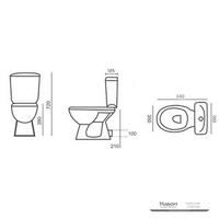 Toilet keramik 2 bagian YS22221P, toilet cuci P-trap yang dipasang rapat;
