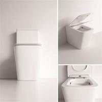 YS22251P toilet keramik tanpa bingkai 2 bagian, toilet cuci P-trap;