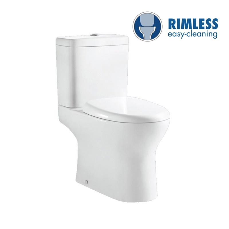 YS22274 Toilet keramik tanpa bingkai 2 bagian, toilet cuci P-trap;
