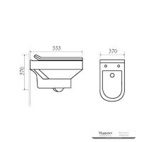 YS22274H Toilet keramik yang digantung di dinding, Toilet yang dipasang di dinding, wastafel;