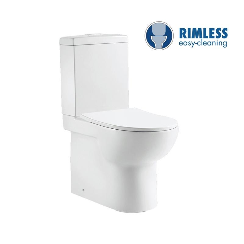 YS22275 toilet keramik tanpa bingkai 2 bagian, toilet cuci P-trap;