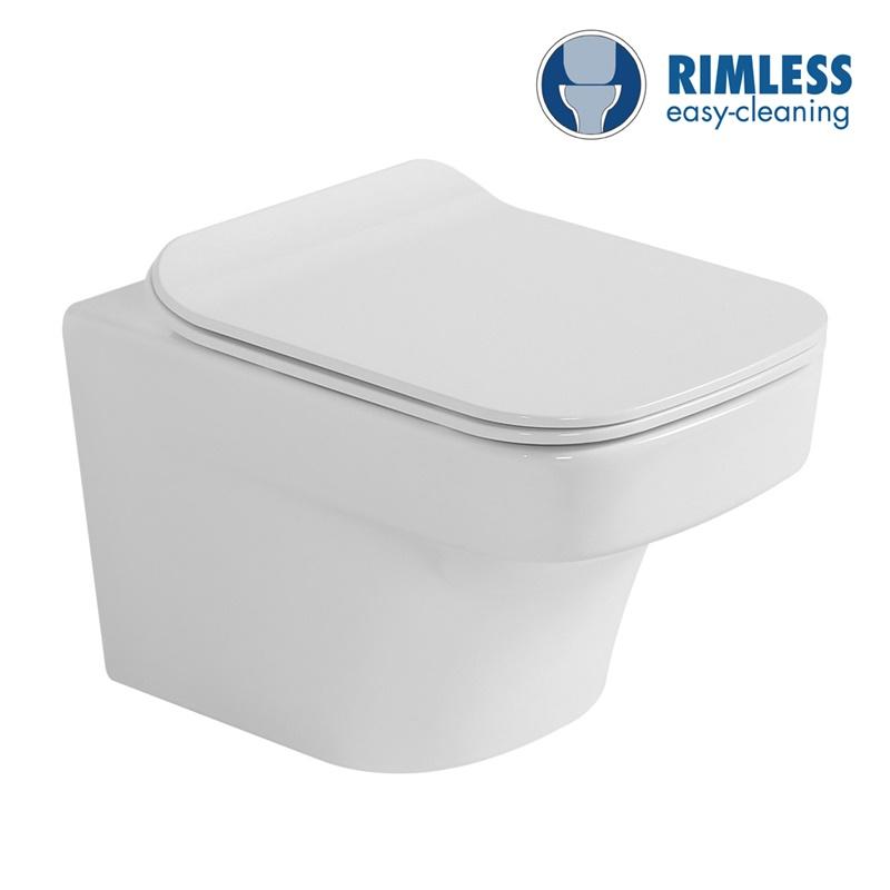 YS22282H Toilet keramik yang digantung di dinding, Toilet yang dipasang di dinding tanpa bingkai, tempat cuci;