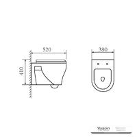 YS22286H Toilet keramik yang digantung di dinding, Toilet yang dipasang di dinding, wastafel;