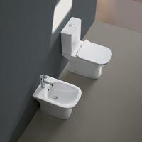 YS22291P toilet keramik tanpa bingkai 2 bagian, toilet cuci P-trap;