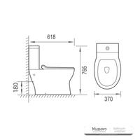 YS22292 toilet keramik tanpa bingkai 2 bagian, toilet cuci P-trap;