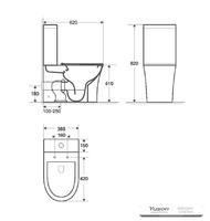 YS22294P2 toilet keramik tanpa bingkai 2 bagian, toilet cuci P-trap;