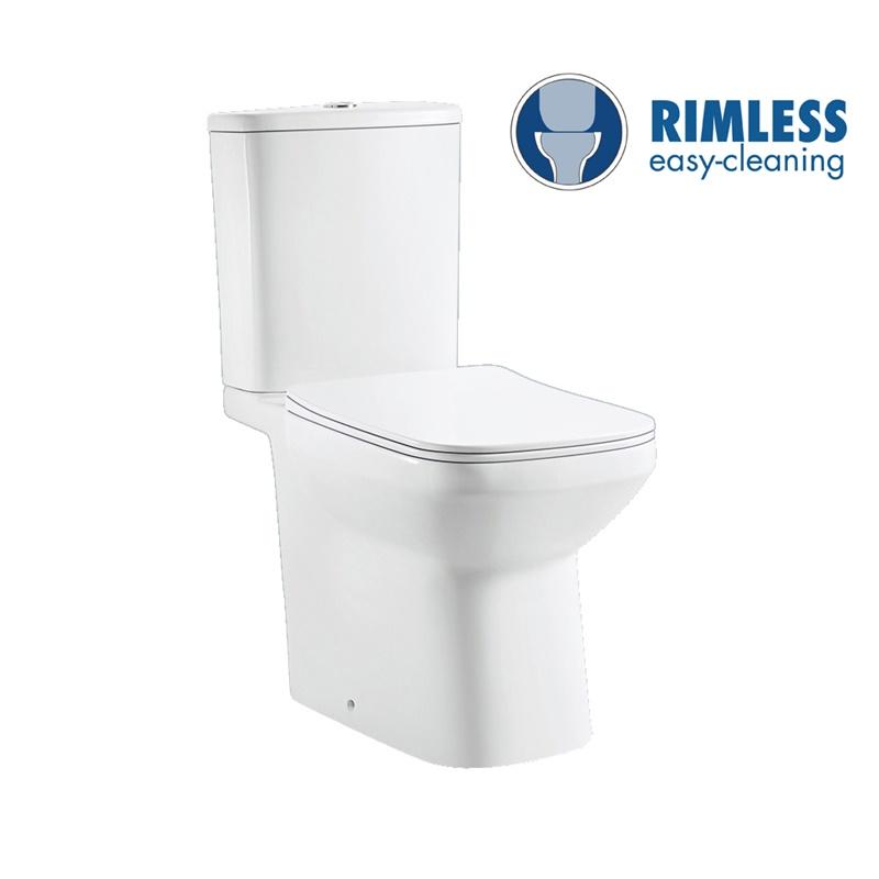 YS22295 toilet keramik tanpa bingkai 2 bagian, toilet cuci P-trap;