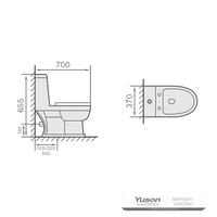 YS24106 Toilet keramik satu bagian, perangkap-P, pencucian;
