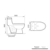YS24251 Toilet keramik satu bagian, sifonik;