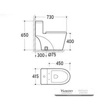 YS24284 Toilet keramik satu bagian, sifonik;