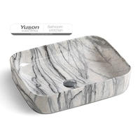 YS28434-MA1 Seri batu keramik di atas counter baskom, baskom artistik, wastafel keramik;