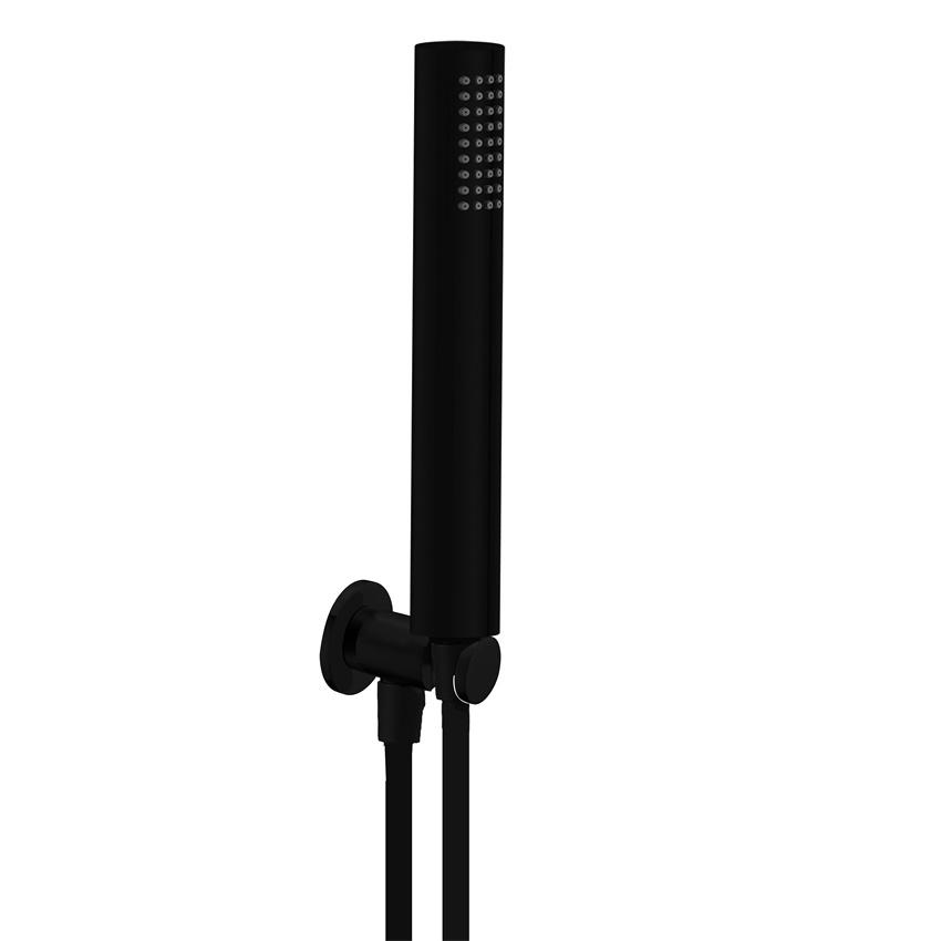 YS31162MB-K2 Kit shower ABS hitam matt, dengan dudukan dinding dan selang shower;