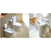 Toilet keramik 2 bagian YS22214P, toilet cuci P-trap yang dipasang rapat;