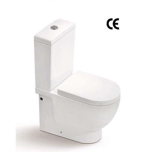 YS22214S Toilet keramik 2 bagian desain retro, toilet cuci P-trap yang dipasang rapat;