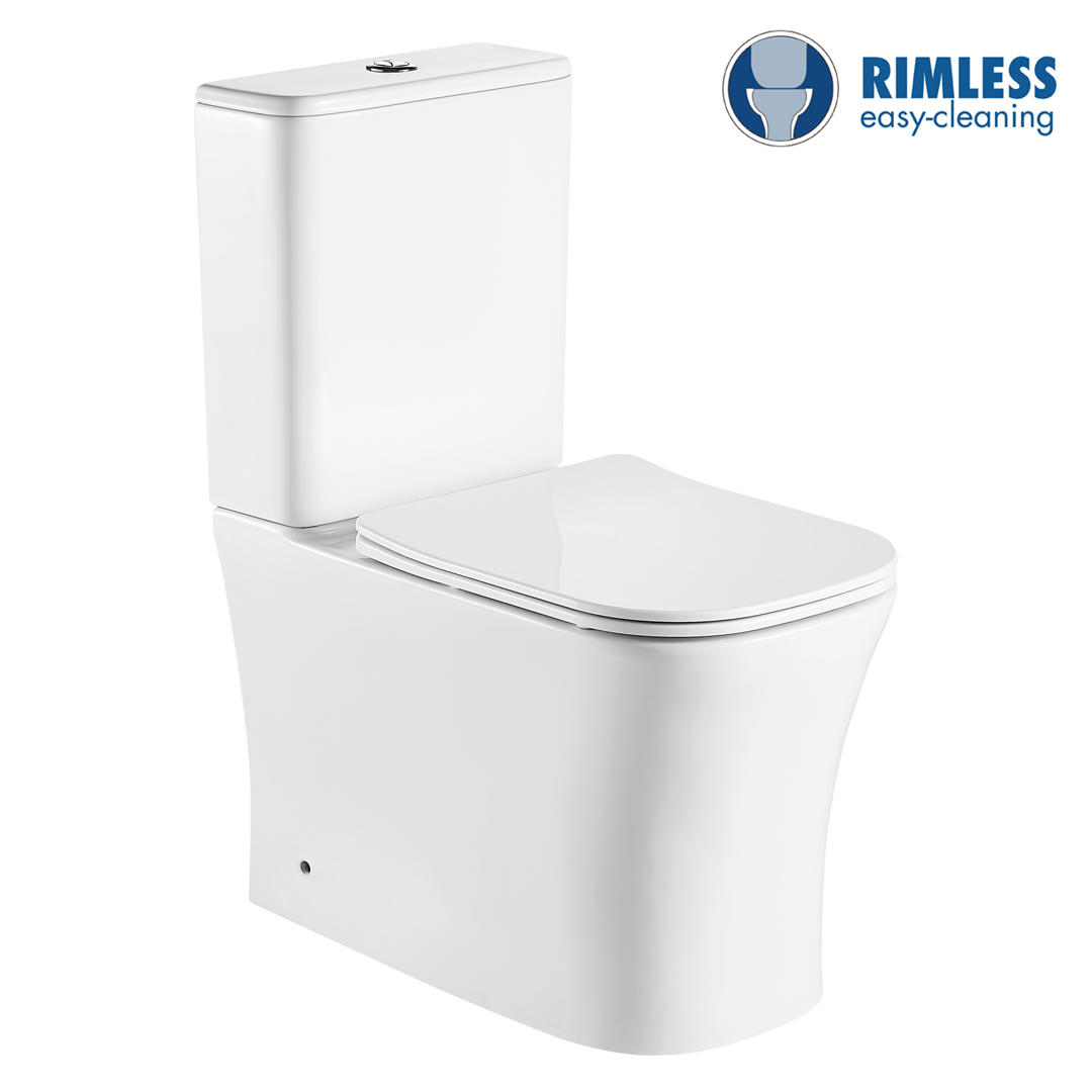 YS22291P2 toilet keramik tanpa bingkai 2 bagian, toilet cuci P-trap;