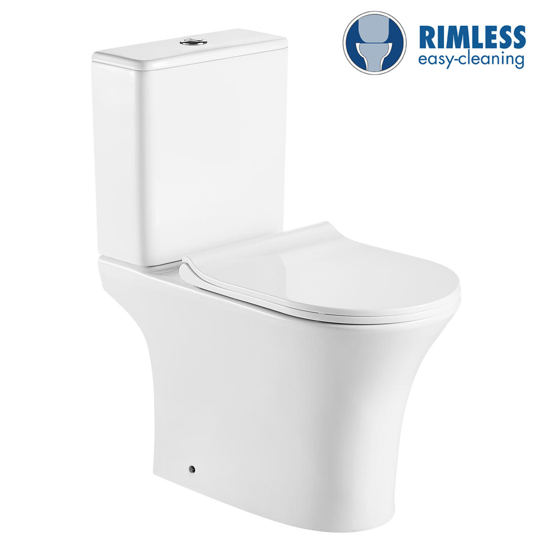YS22294P toilet keramik tanpa bingkai 2 bagian, toilet cuci P-trap;