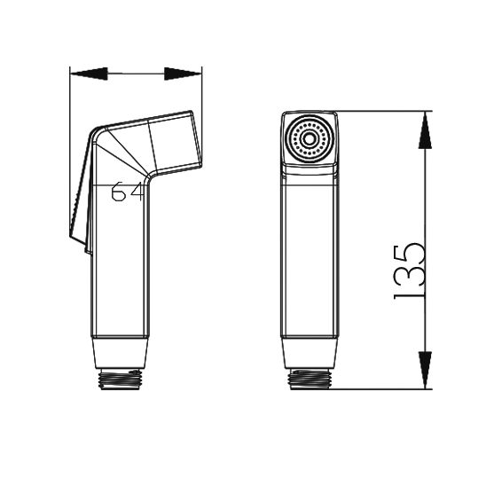 YS36077 ABS shataff, penyemprot bidet, penyemprot pembilas