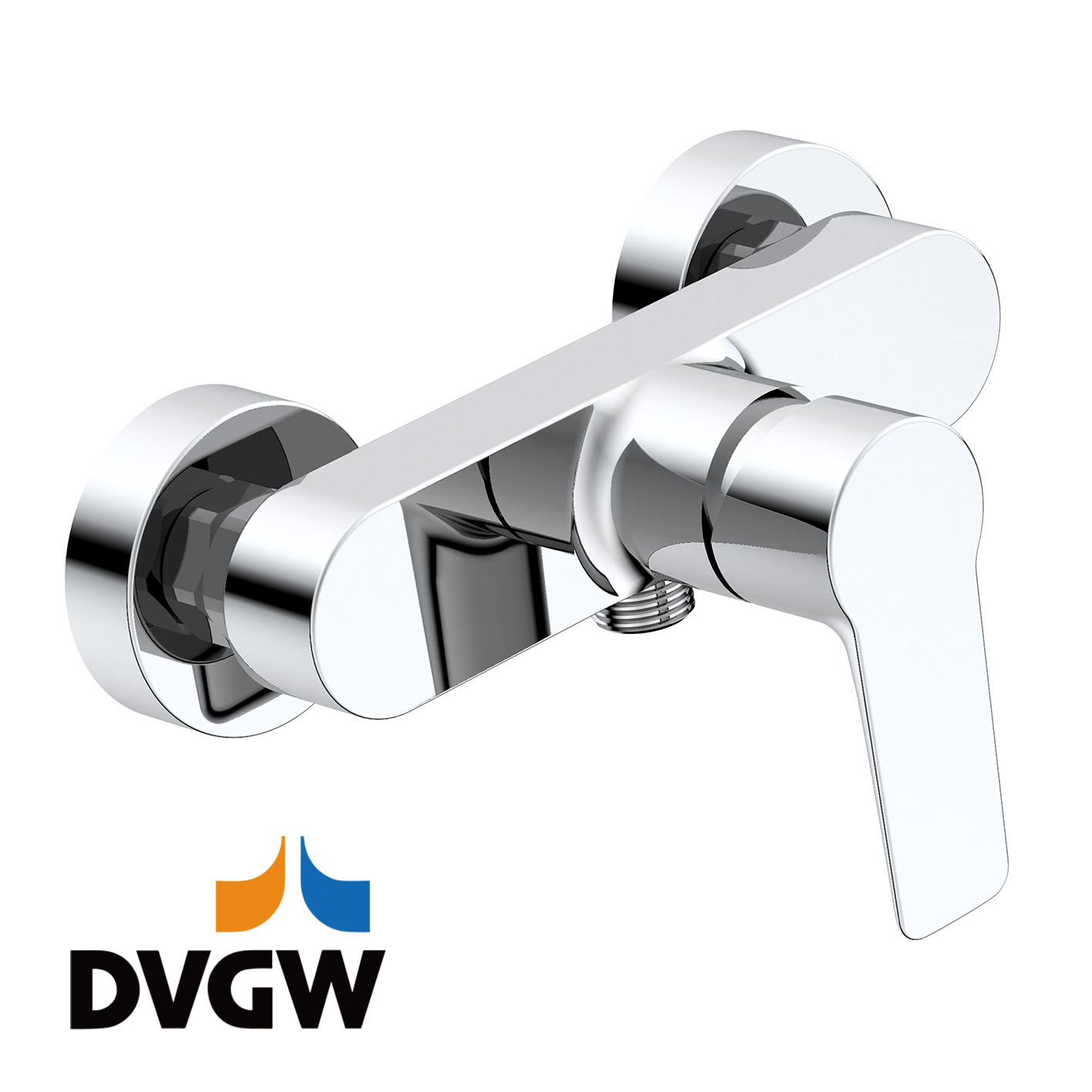 3187-20 bersertifikat DVGW, keran kuningan tuas tunggal mixer pancuran air panas/dingin yang dipasang di dinding