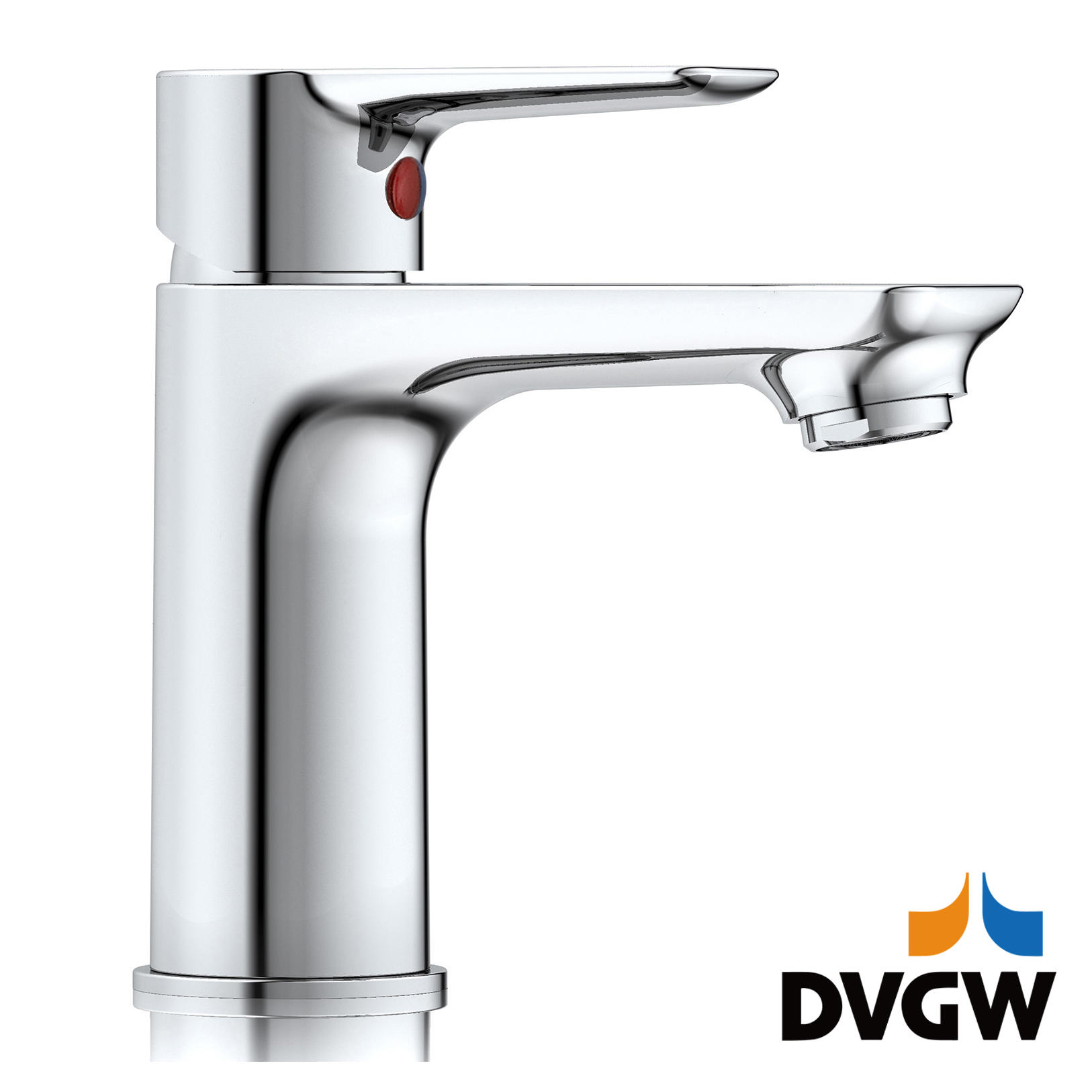 3187-30 bersertifikat DVGW, keran kuningan tuas tunggal mixer baskom air panas/dingin yang dipasang di dek