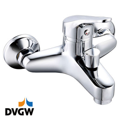 4135-10 Bersertifikat DVGW, Keran Kuningan Tuas Tunggal Mixer Bak Mandi Air Panas/Dingin Yang Terpasang Di Dinding