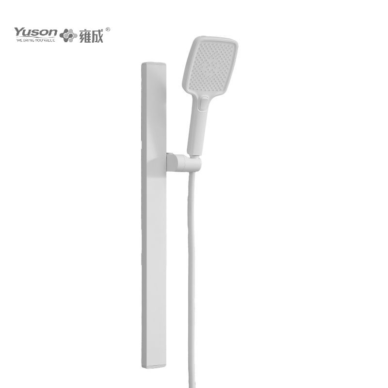 YS33132 Set Pancuran Geser Aluminium Desain Datar, Nozel Silikon 3 Fungsi, Selang Pancuran PVC