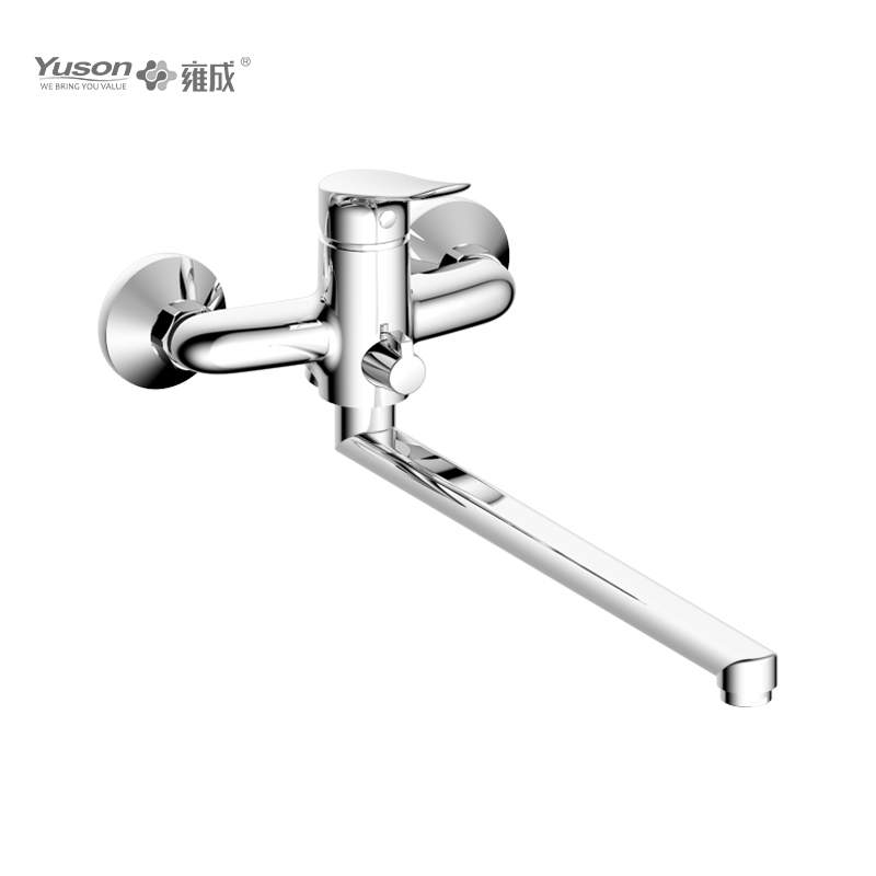 3076-70 mixer air panas & dingin tuas tunggal yang dipasang di dinding, keran dapur