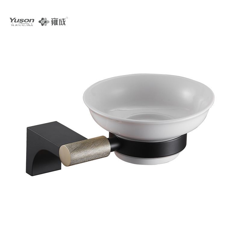 12485 Aksesori Kamar Mandi Ramping, Tempat Sabun, dengan Piring Kaca, Tempat Sabun Seng/Kuningan/SUS, Terpasang di Dinding (Seri 12400)