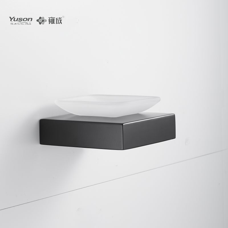12785 Aksesori Kamar Mandi Ramping, Tempat Sabun, dengan Piring Kaca, Tempat Sabun Seng/Kuningan/SUS, Terpasang di Dinding (Seri 12700)