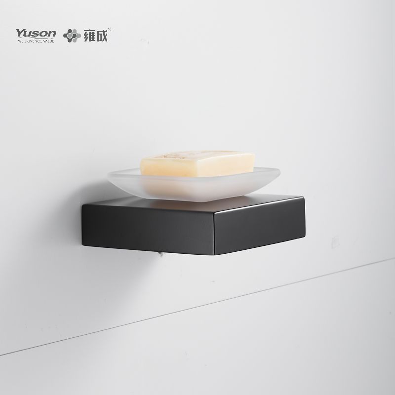 12785 Aksesori Kamar Mandi Ramping, Tempat Sabun, dengan Piring Kaca, Tempat Sabun Seng/Kuningan/SUS, Terpasang di Dinding (Seri 12700)