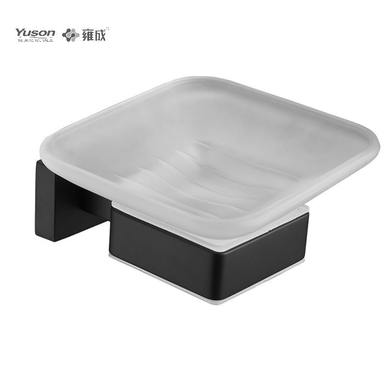 13485 Aksesori Kamar Mandi Ramping, Tempat Sabun, dengan Piring Kaca, Tempat Sabun Seng/Kuningan/SUS, Terpasang di Dinding (Seri 13400)