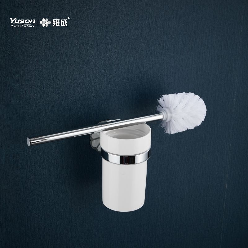 21090 Aksesori Kamar Mandi Ramping, Sikat Toilet dengan Gelas Kaca Buram/Tempered, Sikat Toilet Seng/Kuningan/SUS, dipasang di dinding (Seri 21000)