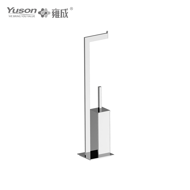 27190A Aksesori Kamar Mandi Ramping, Sikat Toilet dengan Gelas Kaca Buram/Tempered, Sikat Toilet Seng/Kuningan/SUS, dipasang di dinding (Seri 27100)