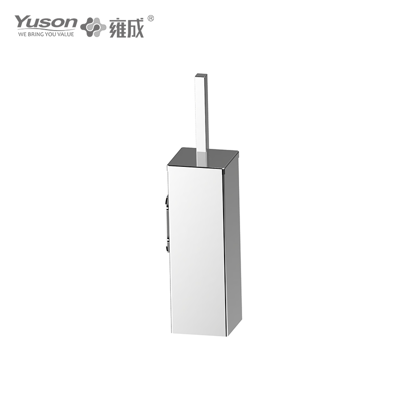 27190B Aksesori Kamar Mandi Ramping, Sikat Toilet dengan Gelas Kaca Buram/Tempered, Sikat Toilet Seng/Kuningan/SUS, dipasang di dinding (Seri 27100)