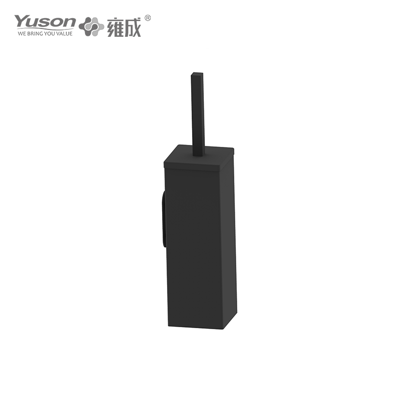 27190B Aksesori Kamar Mandi Ramping, Sikat Toilet dengan Gelas Kaca Buram/Tempered, Sikat Toilet Seng/Kuningan/SUS, dipasang di dinding (Seri 27100)