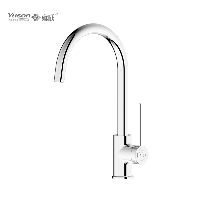 2067-50 Faucet Kuningan Tuas Tunggal mixer wastafel dapur air panas & dingin yang dipasang di dek