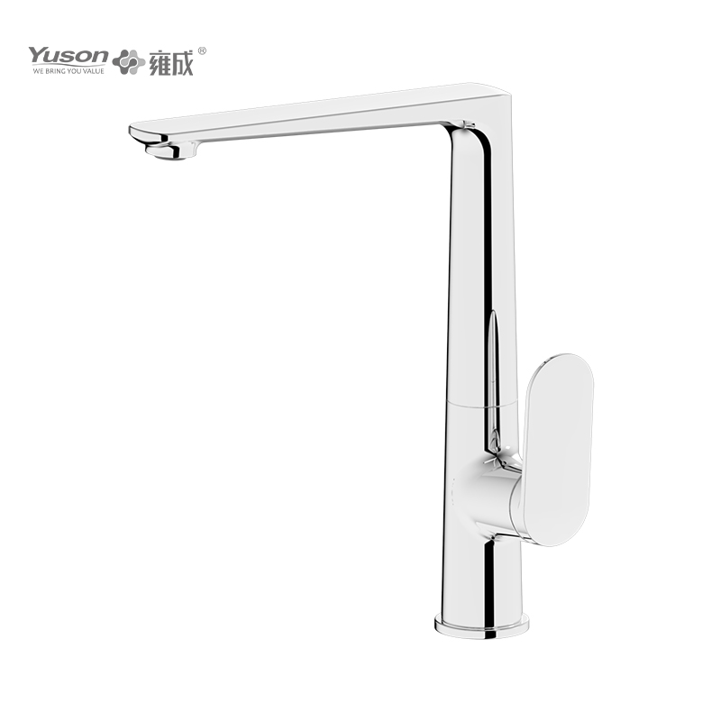 2069-50 Faucet Kuningan Tuas Tunggal mixer wastafel dapur air panas & dingin yang dipasang di dek