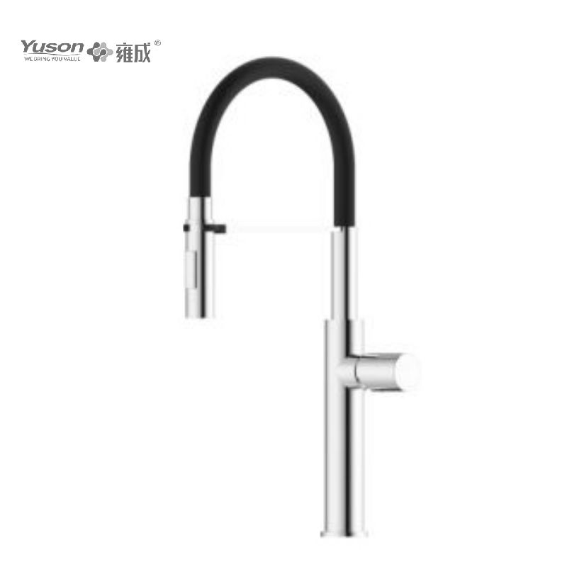 3078-52 Faucet Kuningan Tuas Tunggal mixer wastafel dapur air panas & dingin yang dipasang di dek