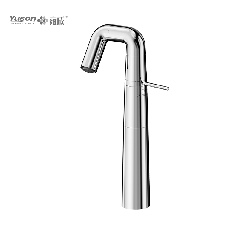 2047-33 Faucet Kuningan Tuas Tunggal Mixer Wastafel Tinggi Air Panas & Dingin yang Dipasang di Dek