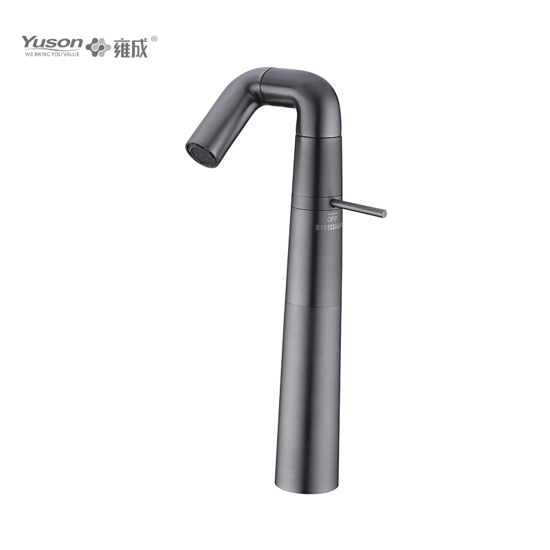 2047-33 Faucet Kuningan Tuas Tunggal Mixer Wastafel Tinggi Air Panas & Dingin yang Dipasang di Dek