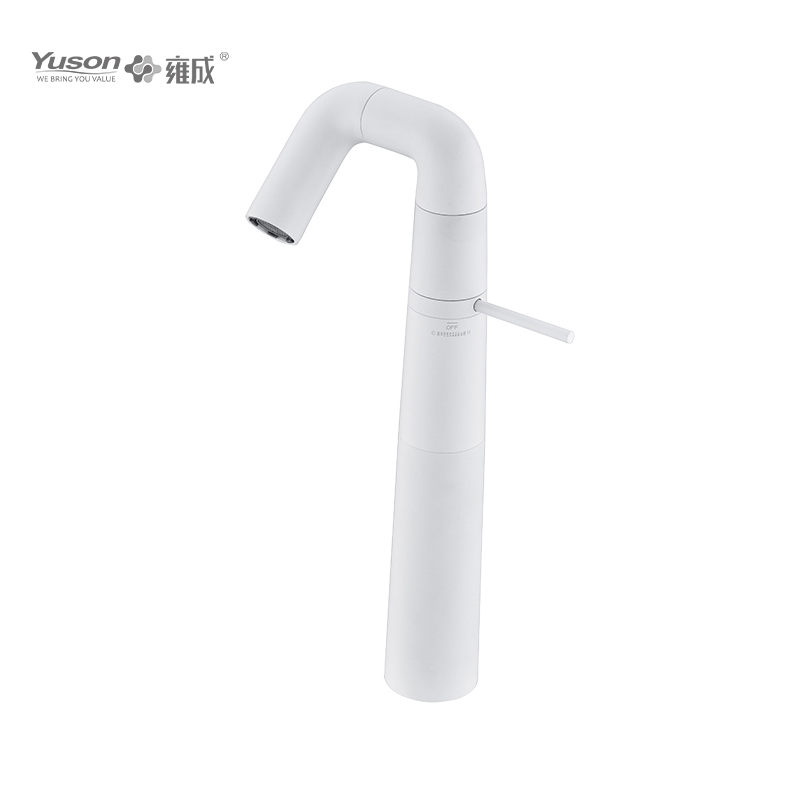 2047-33 Faucet Kuningan Tuas Tunggal Mixer Wastafel Tinggi Air Panas & Dingin yang Dipasang di Dek
