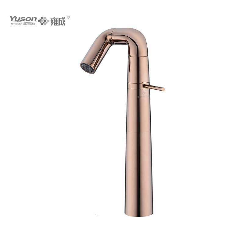 2047-33 Faucet Kuningan Tuas Tunggal Mixer Wastafel Tinggi Air Panas & Dingin yang Dipasang di Dek